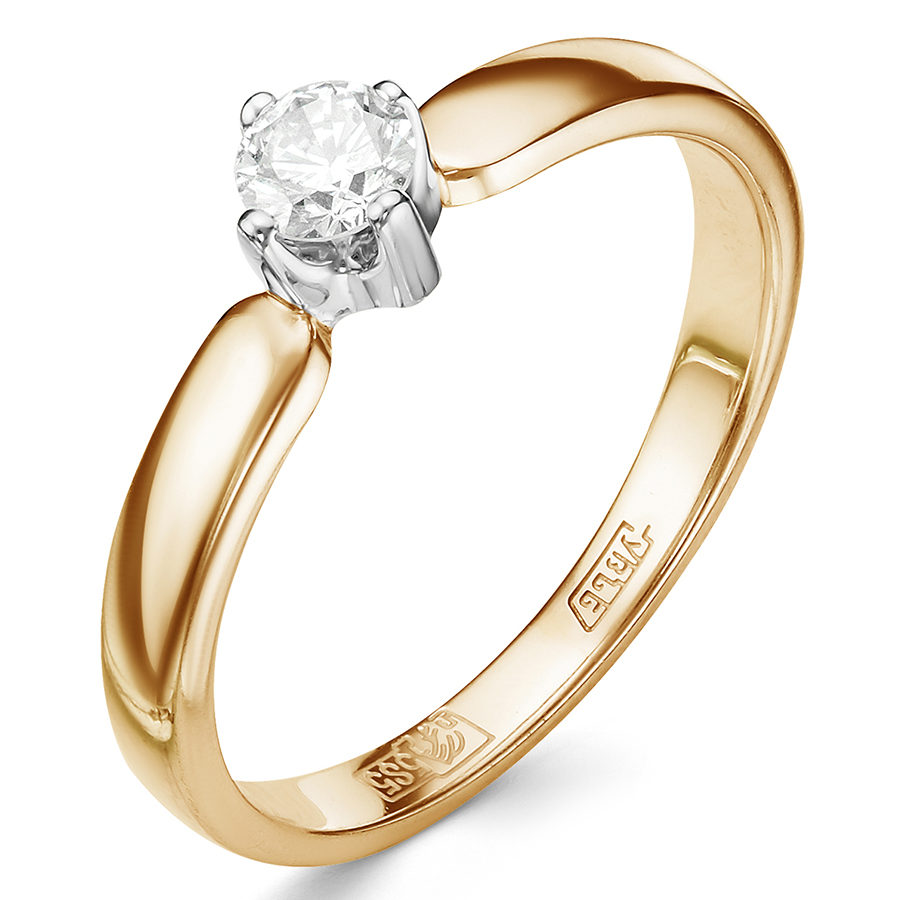 Кольцо, золото, бриллиант, красный, 01-0048